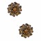 Vintage Flower Rhinestone Brooch Pin Gunmetal For Weddings Crafts 2 Inch X 2 3/4 Inch